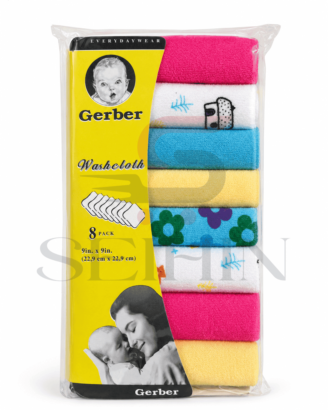 Gerber Baby Washcloth 8-Pack – 9 x 9 Inch